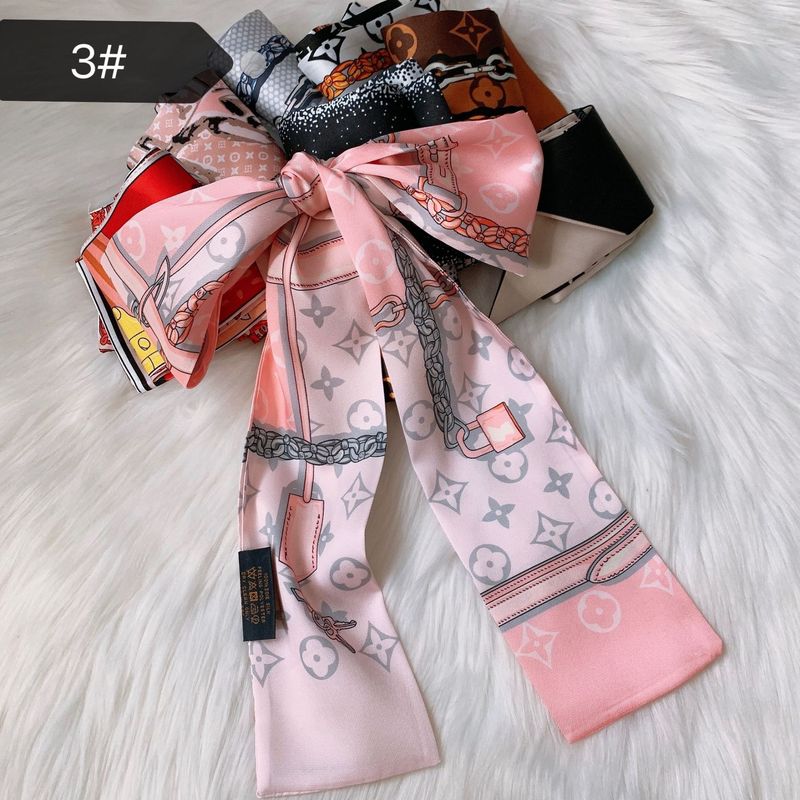scarves网红绑包包丝巾手柄装饰大牌丝巾小丝带发带棕色领巾scarf|undefined