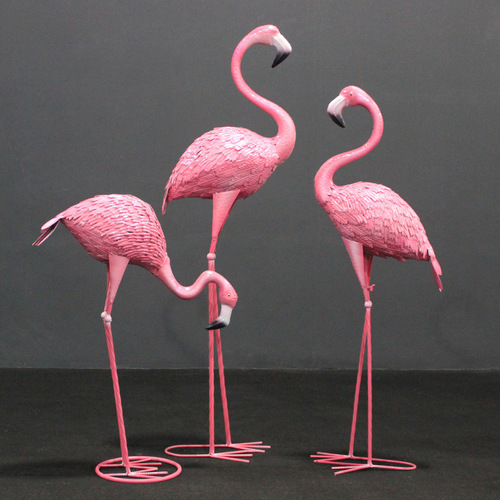 Simulated Iron Flamingo Sculpture Outdoor Garden Landscape Decorative Craft Ornament Wedding Decoration Photo Prop