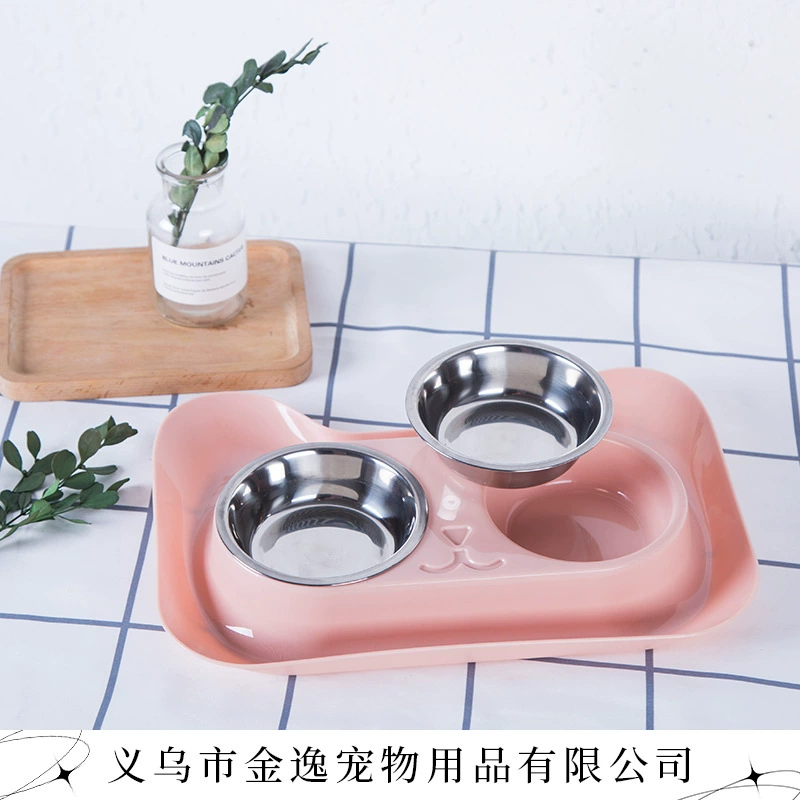 Мяу из нержавеющей стали домашние животные двойная миска собачий таз собачий миска кошачий таз для домашних животных