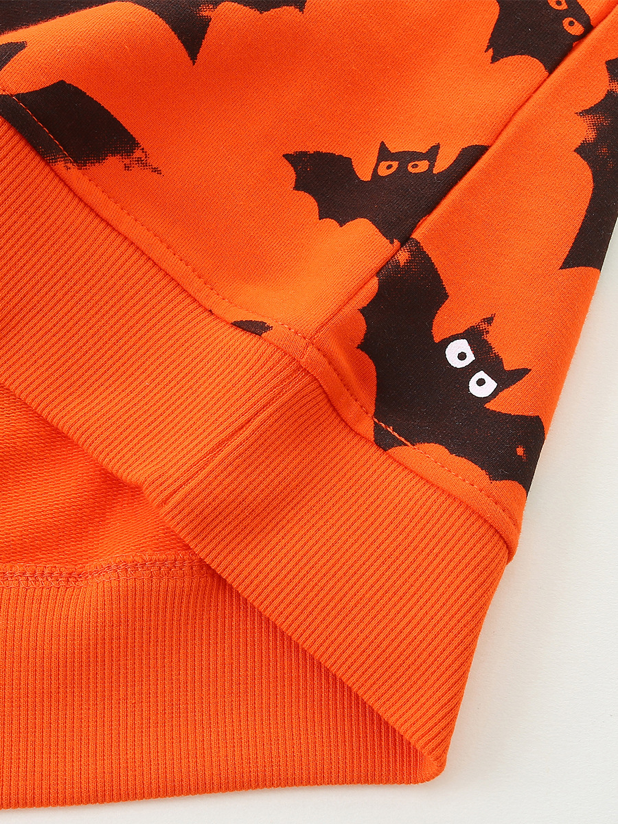 Otoño nuevo niño estilo europeo y americano Halloween chaqueta infantil chaqueta de algodón de punto de cuello redondo de manga larga chaqueta de ropa infantil