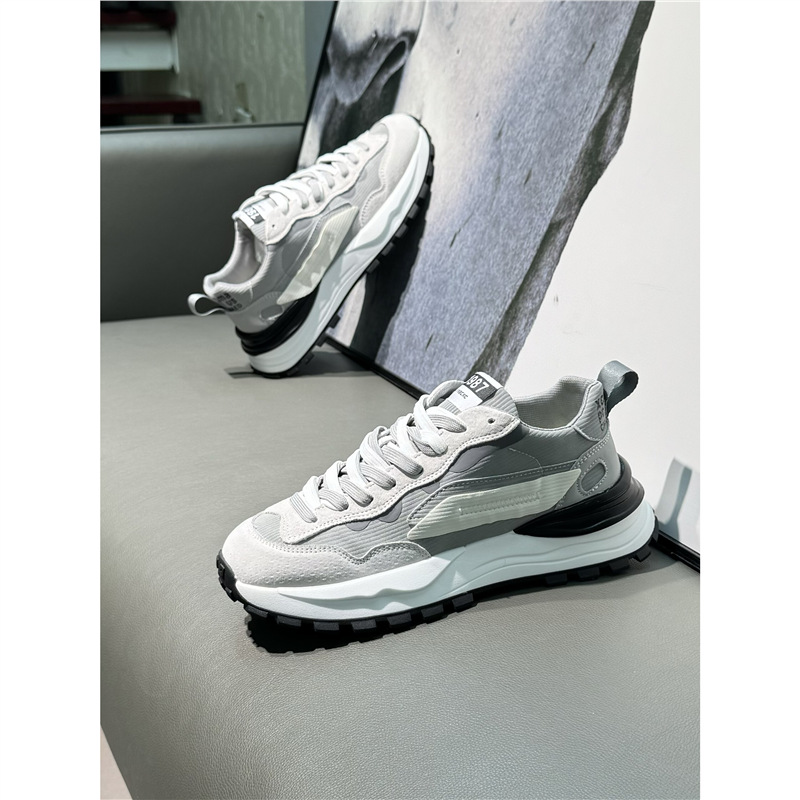 Men's Shoes 2024 New Genuine Leather Dad Shoes Trbottomyy Soft-Soled Shoes Low-Top Waffle Shoes Men's Sports Casual Shoes Zmd