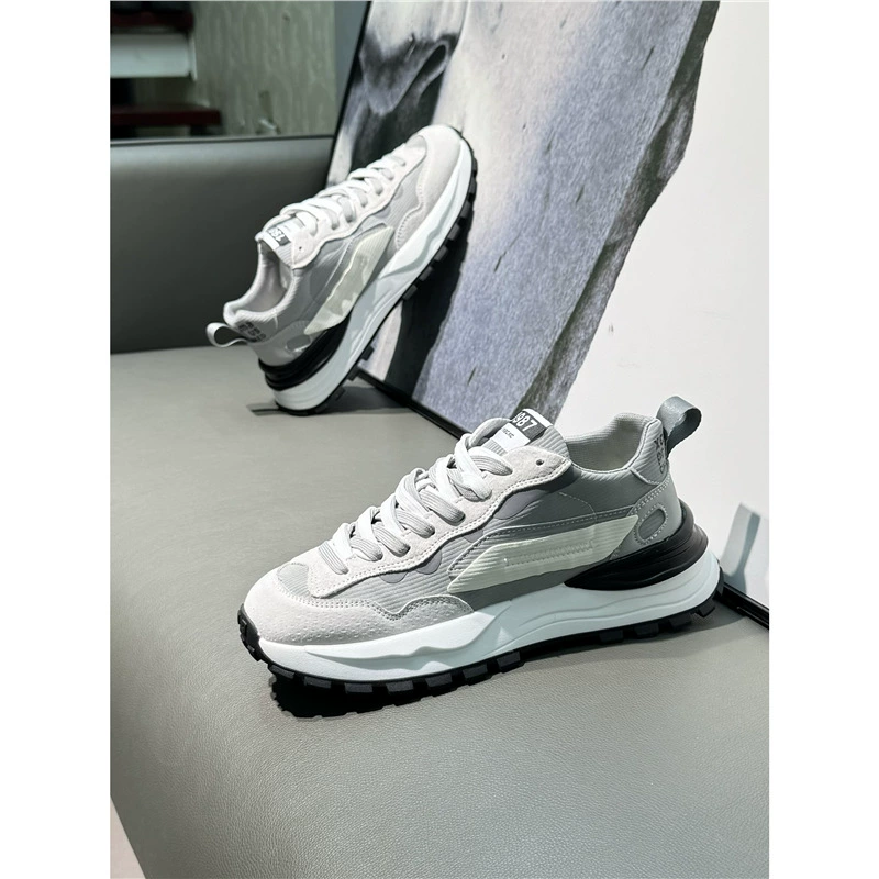 Мужские кроссовки 2024, новые, из натуральной кожи, в стиле «dad shoes», модные, с мягкой подошвой, низкие, вафельные, спортивные, повседневные, zmd