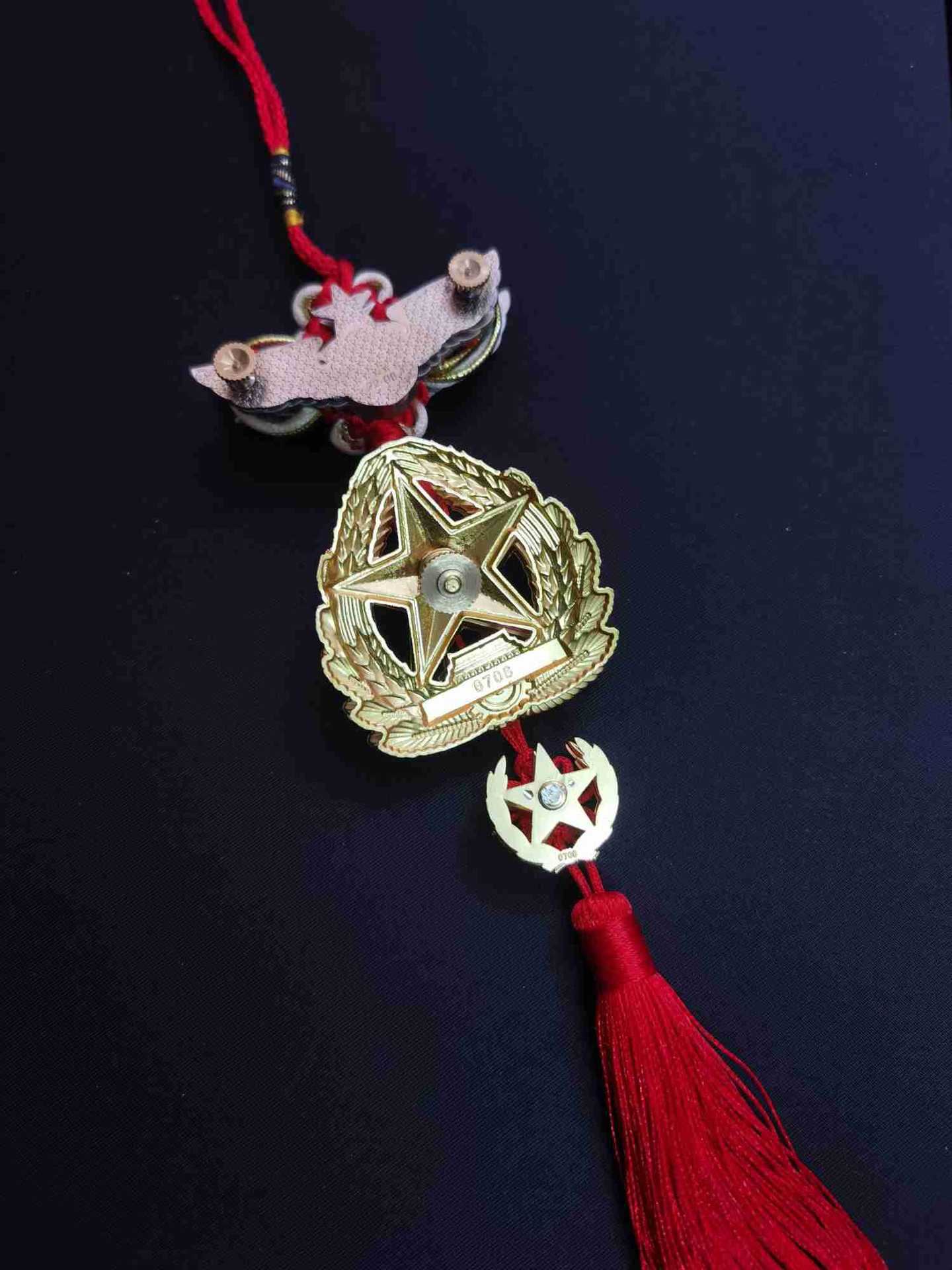 Car pendant patriotic five-pointed star red flag car rearview mirror decoration pendant Chinese heart soldier male car pendant