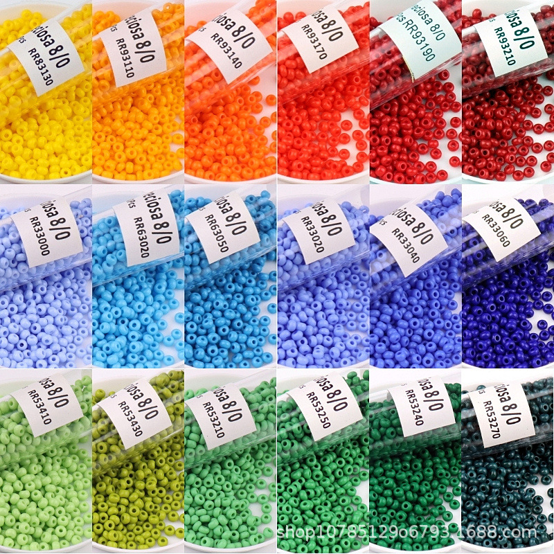 Czech Boshiosa Natural Color Glass Rice Beads Uniform Size Color-free Porcelain Beads DIY Jewelry Bracelet Beaded
