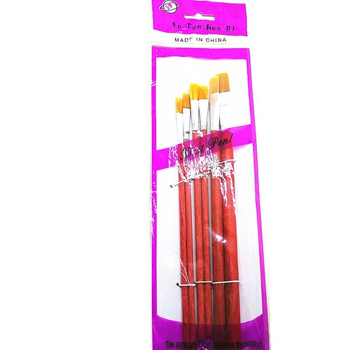 Factory wholesale red rod watercolor set 6 pcs, nylon hair oil painting acrylic brush set, wholesale sales