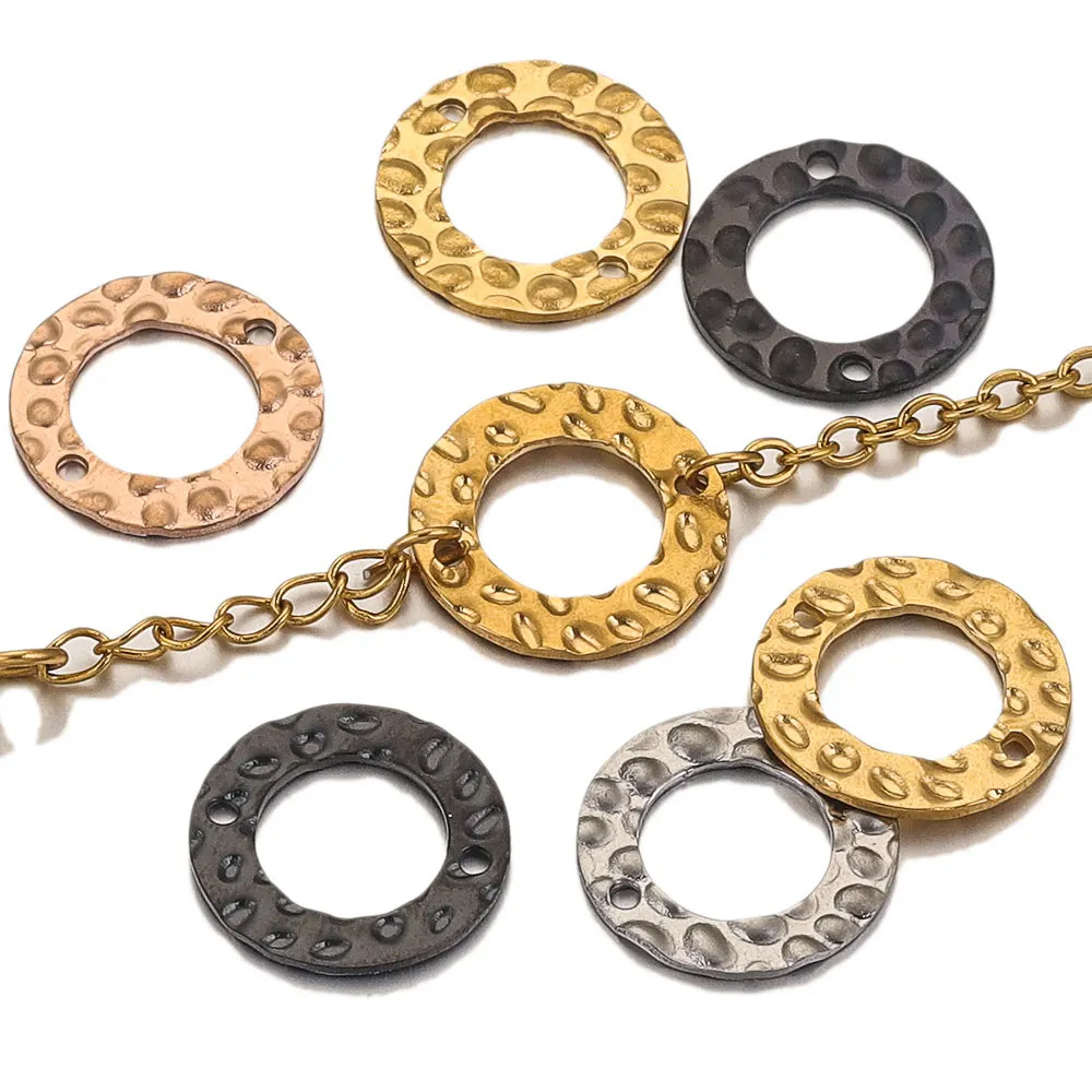 19g Weight Connector Jewelry Making Type 20 PCS/Package Stainless Steel Circle Solid Color Connector Simple Style