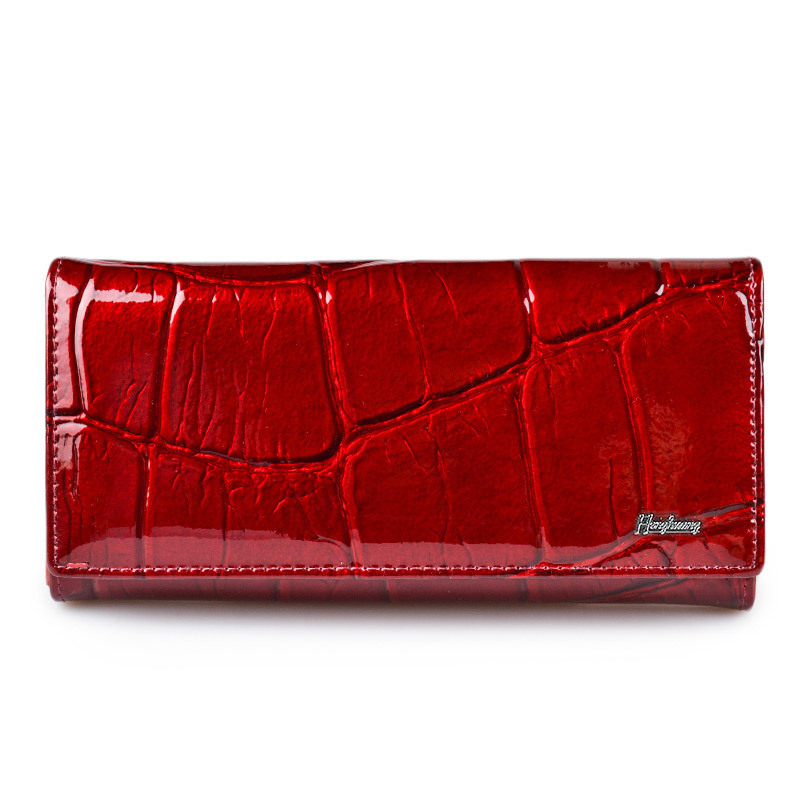 European and American Popular Women's Cowhide Long Wallet Women's Coin Purse Clutch Bag Fashionable Patent Leather Inside and Outside Zipper Large Capacity European and American Popular Women's Cowhide Long Wallet Women's Coin Purse Clutch Bag Fashionable Patent Leather Inside and Outside Zipper Large Capacity