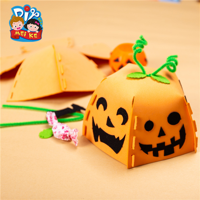 ハロウィーン手作りdiyカボチャ帽子子供アイデア知育貼り付け玩具幼稚園材料バッグ|undefined