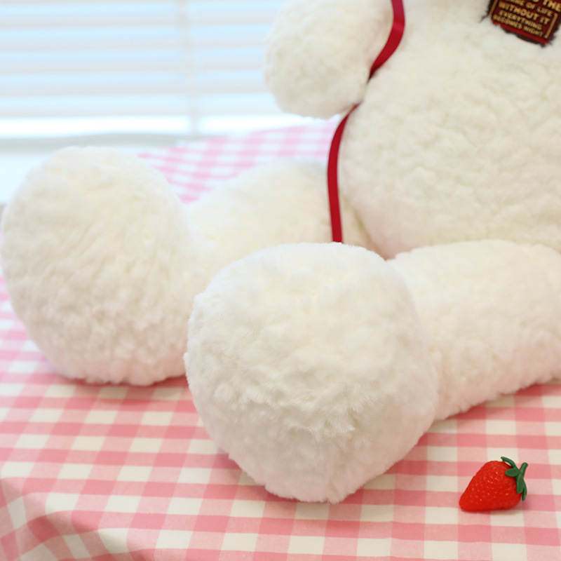 Reloj dibujos animados globo blanco oso muñeca lindo gran juguete peluche tijeras máquina intercambio trapo