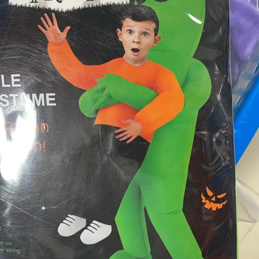 Amazon explosión impresa inflatable T-Rex disfraz Halloween multicolor T-Rex disfraz de fiesta disfraz de muñeca