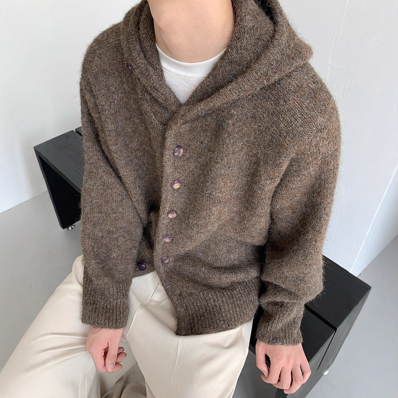 2025 Autumn and Winter High-End Lazy Wool Blended Thickeneded Hooded Cardigan Knitwear for Men, Soft and Waxy Knitwear for Niche Women 2025 Autumn and Winter High-End Lazy Wool Blended Thickeneded Hooded Cardigan Knitwear for Men, Soft and Waxy Knitwear for Niche Women