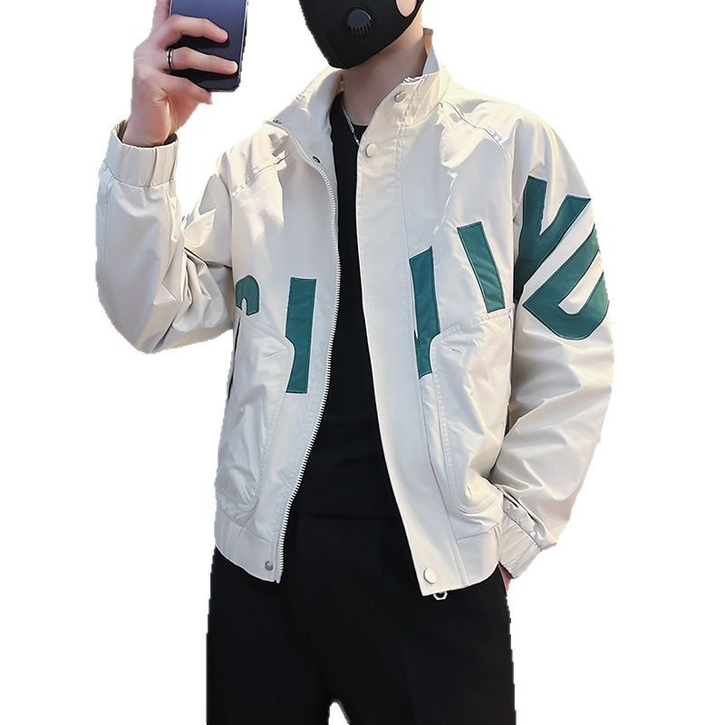 Chaqueta de cuello alto de otoño de tamaño pequeño, chaqueta de hombre, chaqueta delgada de marca de moda de tamaño XS, chaqueta de moda para estudiantes