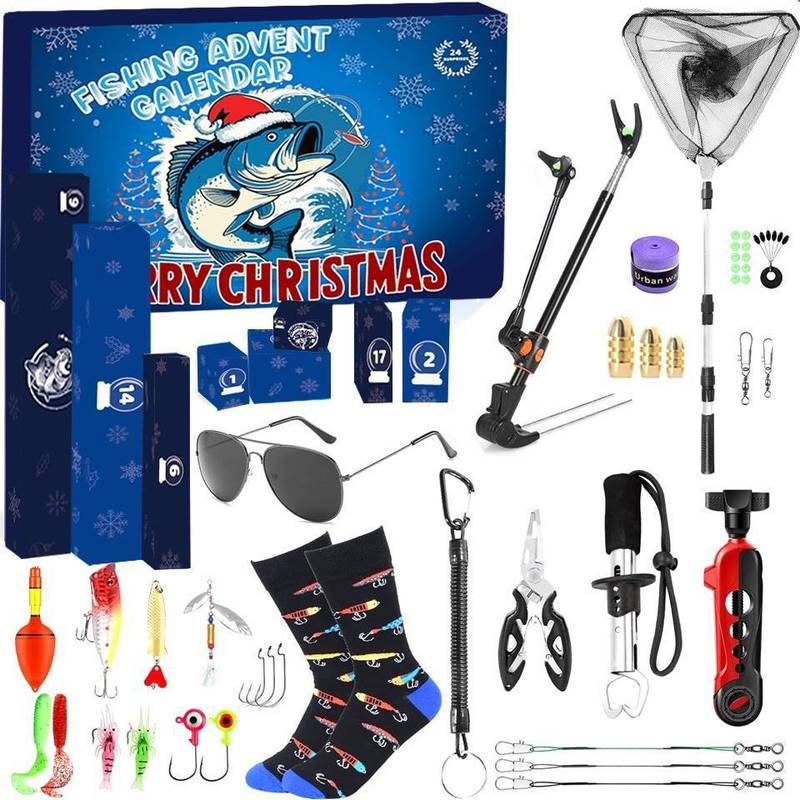 クロスボーダー アウトドア フィッシング セット アドベント カレンダー ブラインド ボックス 愛好家へのクリスマス ギフト 釣具 カウントダウン セット|undefined
