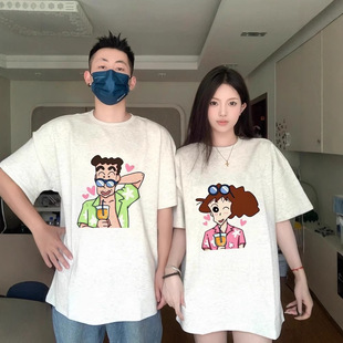 Summer Pure Cotton Short-Sleeved T-Shirt Couple Wear Lazy Style Loose Niche Design Tops for Men and Women Student Trendy Class Uniforms