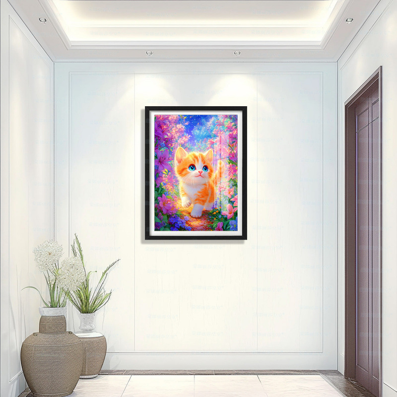 [Algodón importado] Mona Lisa Real Arbusto de bordado cruzado pequeño gato naranja nuevo departamento de curación decoración bordado a mano image 4