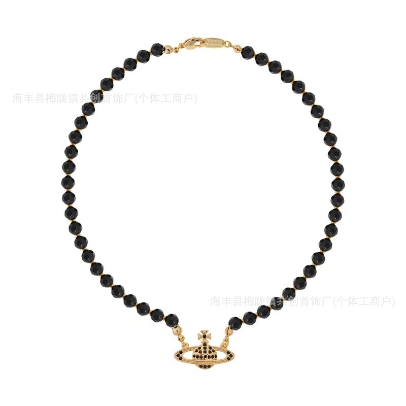 西太后黑水晶单层满钻项链朋克暗黑风锁骨链男女皆可带批发|undefined