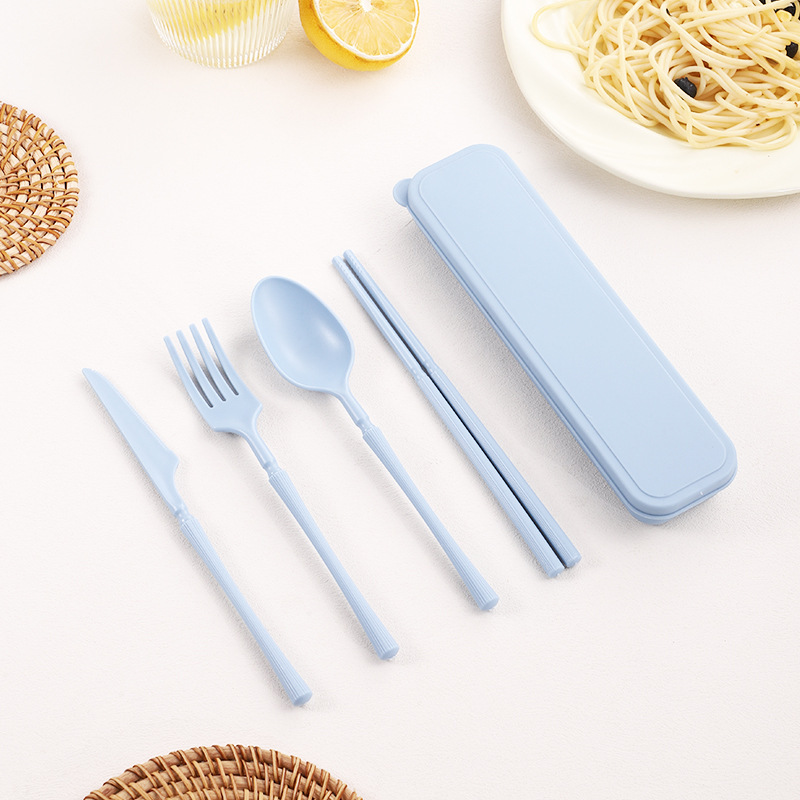 プラスチック家庭用食器袋卸売ポータブルPPナイフ、フォーク、スプーン、箸4点セット子供と学生のためのコンプリートセットAmazon|undefined