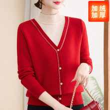 冬季假两件妈妈装大码宽松针织上衣女时尚气质保暖小衫中老年女装