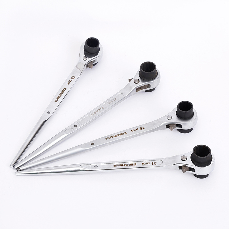 批发东圣英派斯19*21凹槽珍珠镍架子工双向棘轮套筒扳手棘轮式