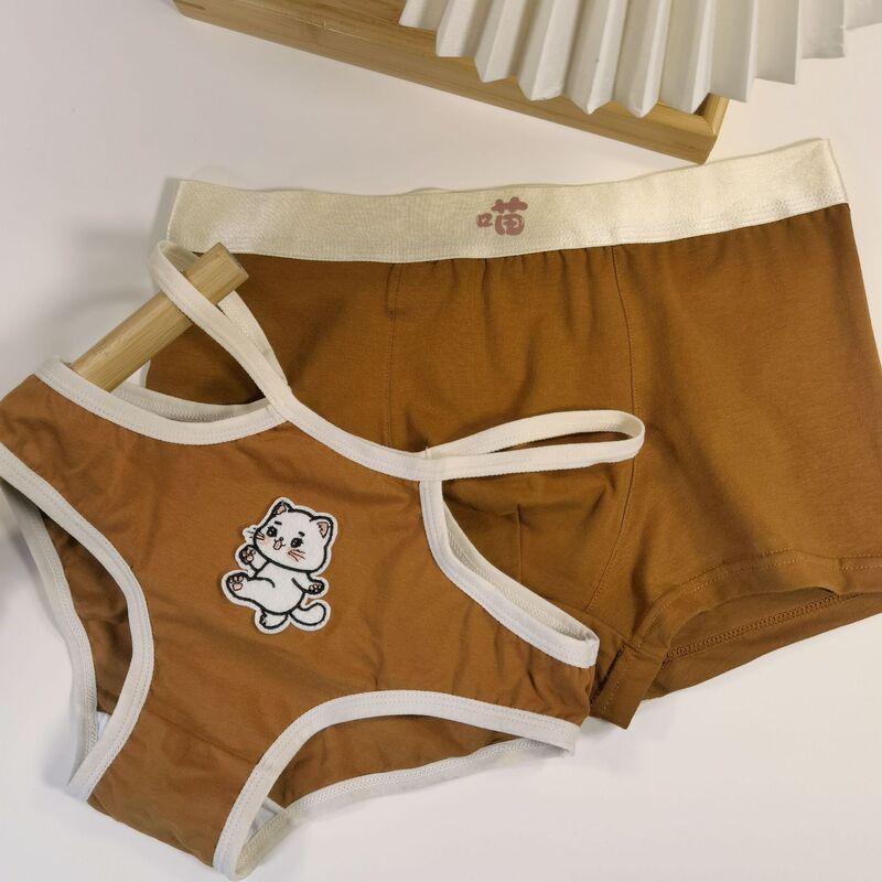 Sexy meow meow ~ couple underwear cute girl briefs a man and a woman cotton stall couple suit a generation