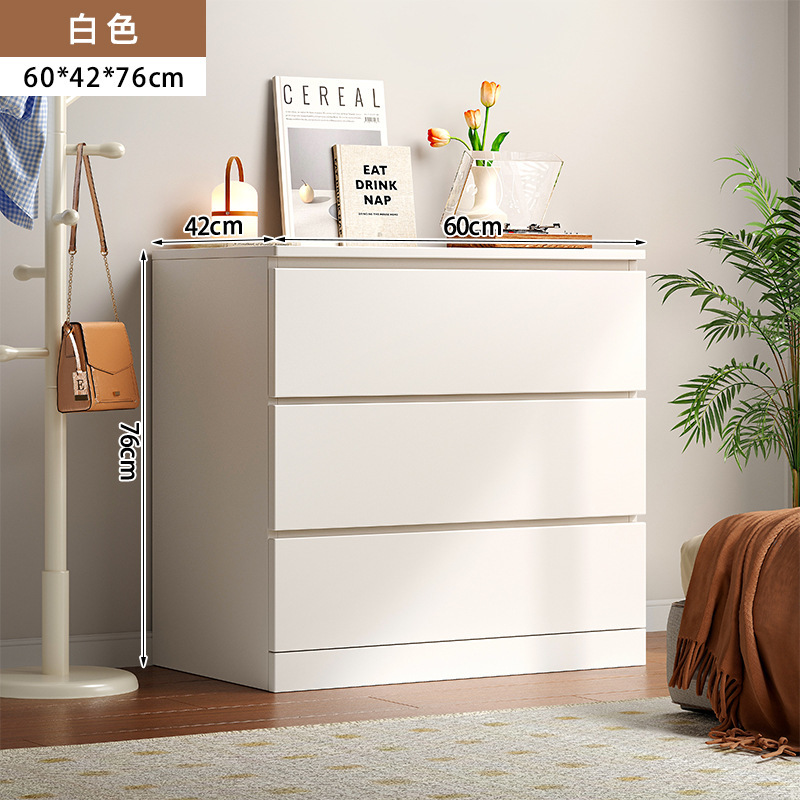 Armario de madera maciza, armario de almacenamiento para dormitorio, armario simple y moderno, armario de almacenamiento de sala de estar contra la pared, armario de cola de noche, armario de cajones