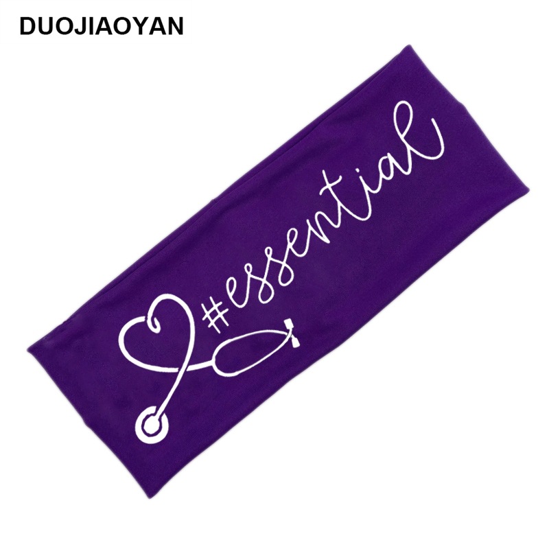 Creativo nuevo estilo europeo y americano de seda de leche elástica estetoscopio anti-trol patrón banda para el cabello de ala ancha banda para la cabeza de enfermera