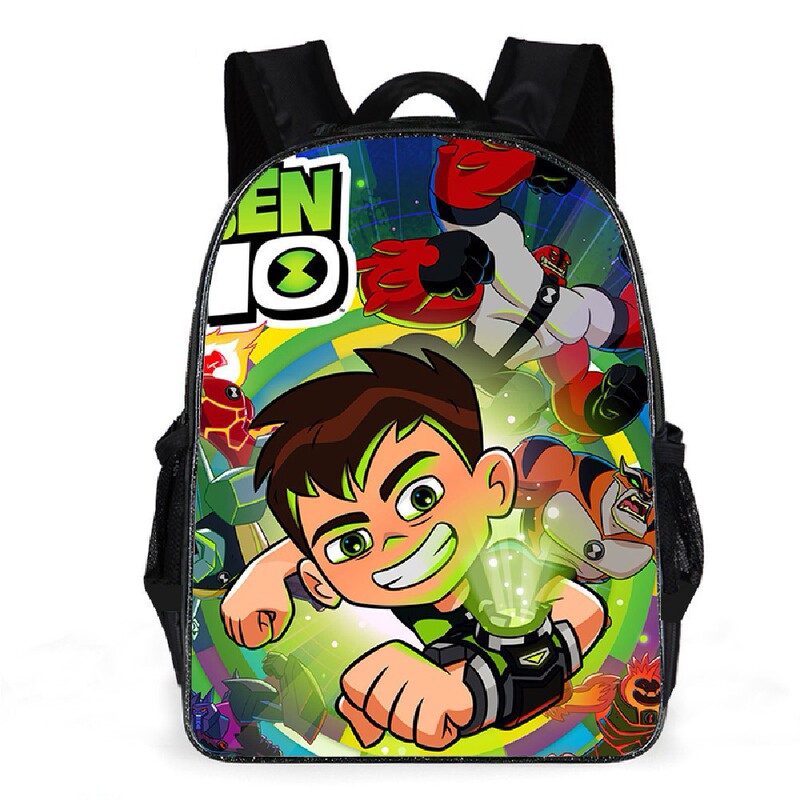 Factory direct juvenile hacker Ben10 backpack schoolbag printing backpack large size wholesale
