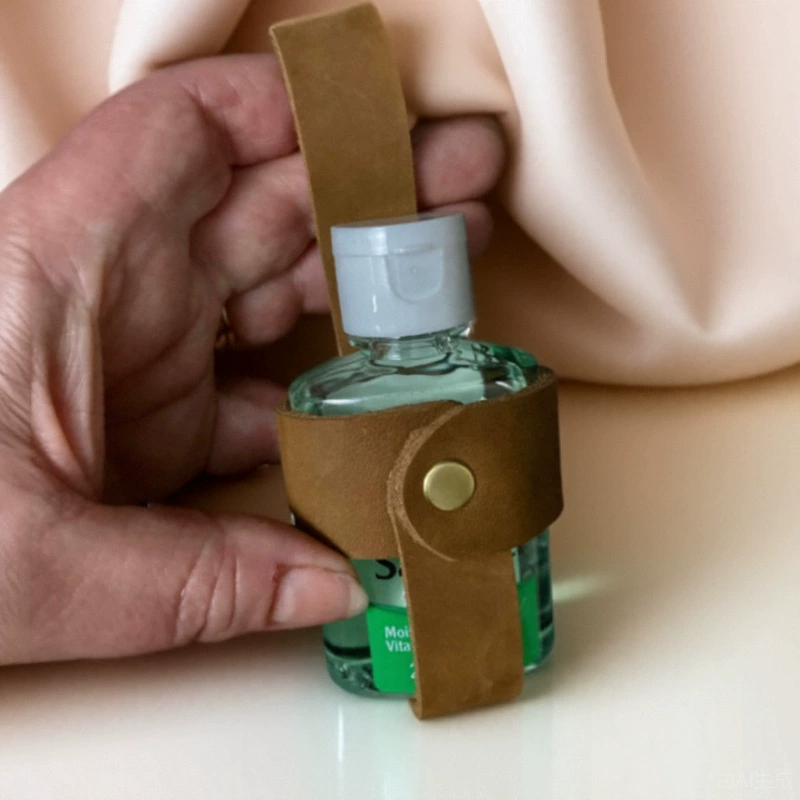 Маленькая бутылка для хранения воды на открытом воздухе, кожаный чехол, модный портативный чехол для покупок, путешествий, маленькая бутылка, кожаный чехол для духов