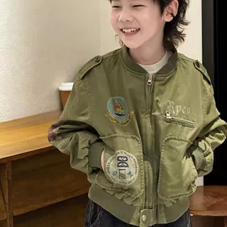 男童秋季外套2026新款开学韩版机车风夹克休闲宽松工装上衣爆款潮