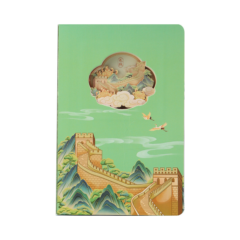 高颜值创意旅游纪念手账本文创集章本3D立体镂空记事本纸雕笔记本|undefined