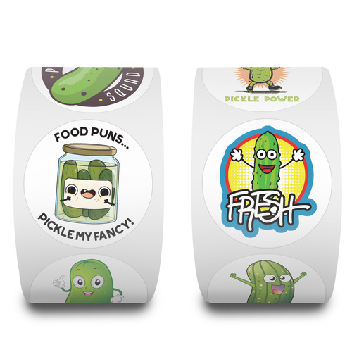 500 Carton Pickled Cucumber Roll Roll Sticker Tape Journal Decor Computer Phone Stationery Computer Sticker