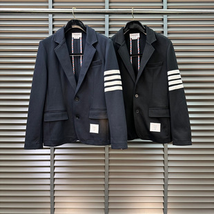 TB suit four bars back collar red, white and blue stripes casual all-match top men's and women's same long-sleeved suit jacket fashion