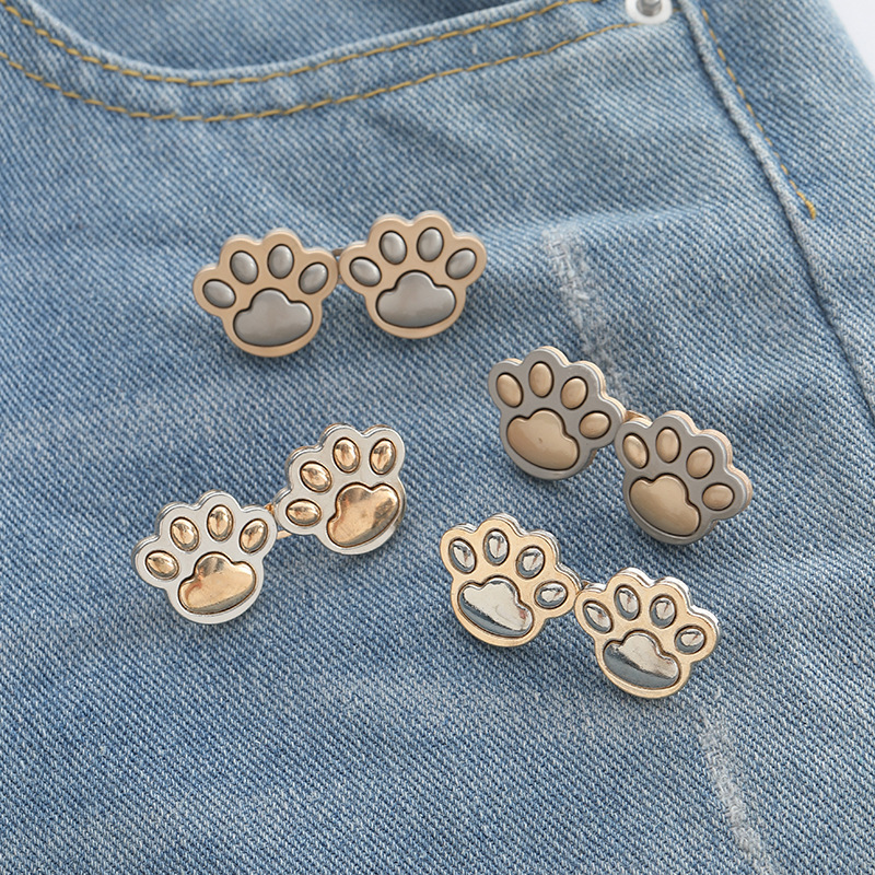 Botón de cintura de garra de gato desmontable ajustable botón de cintura de falda gran reducción sin clavos sin costura jeans fijo pin