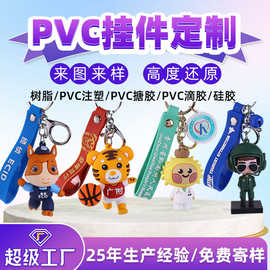 软胶钥匙扣挂件定制潮玩手办pvc盲盒公仔卡通企业吉祥物滴胶硅胶