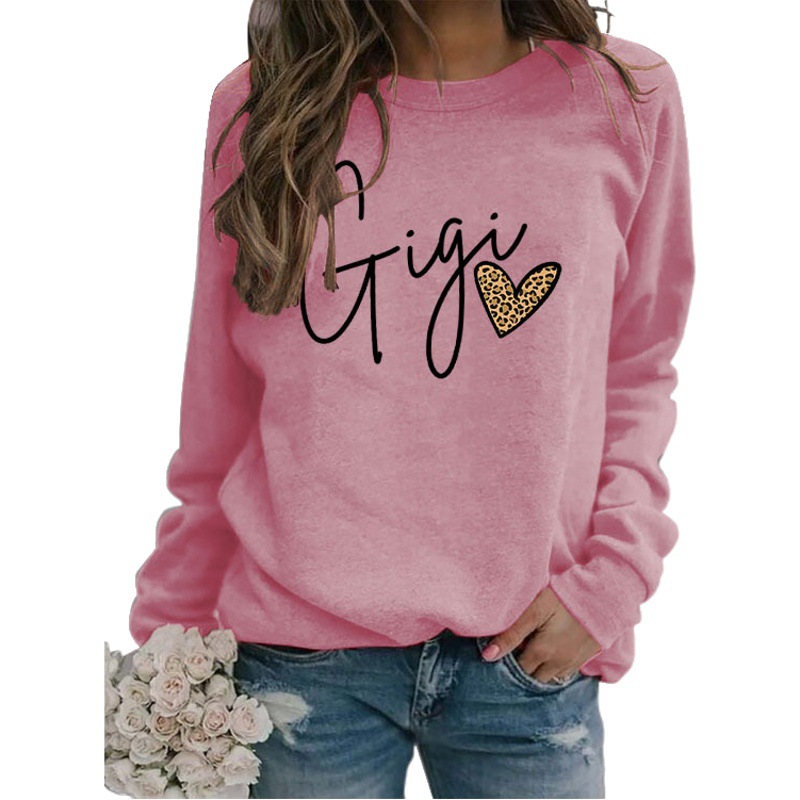 En stock cuello redondo moda europea y americana carta suéter de las mujeres eBay Amazon carta suelta impresión manga larga transfronteriza comercio exterior