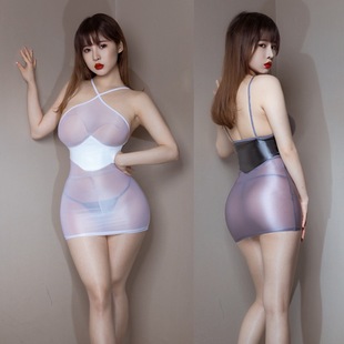 60d Silky Glow Cloth Sling Transparent Silk Stockings Feeling Home Clothes Nightdress 2401 Skirt