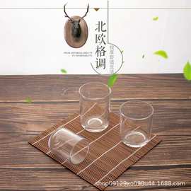 弧底玻璃杯家用客厅烛台装饰摆件透明蜡烛容器可来图印刷杯面diy