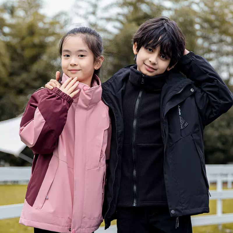 儿童冲锋衣可拆卸内胆三合一冲锋衣防风防水保暖团体旅行爬山户外