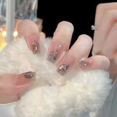 B541 Crystal Lover Long Necklace, White-Showing, Xiaohongshu Full Diamond Wearable Nails, Removable, Factory Direct Sales, One Piece per Order