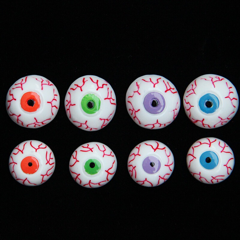 2025 New Halloween Accessories Flat Eyeball Resin Halloween DIY Accessories Eyeball Eye Patch Cross-Border