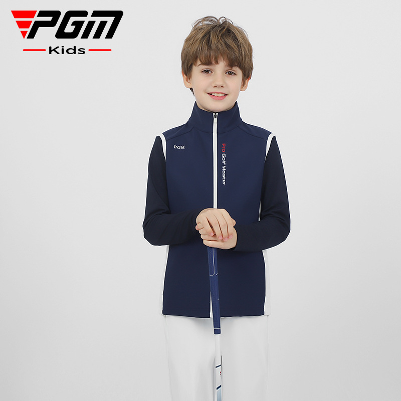 PGM autumn and winter New Golf children's vest warm stand collar vest coat light heating sports boys clothing