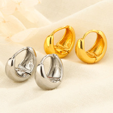 法式复古时髦高级感耳环冷淡风极简水滴金属圆圈耳扣耳耳环百搭