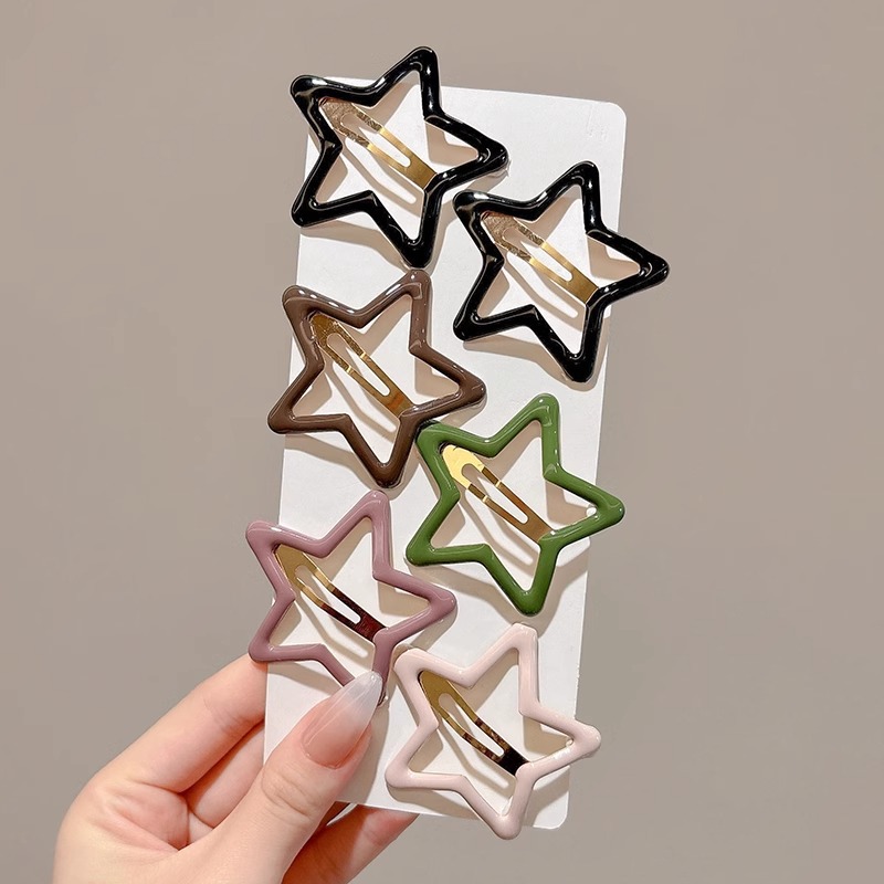 Horquilla de estrella de color dopamina 2025 nueva horquilla de gota de agua de nube para niños flequillo lateral bb clip tocado