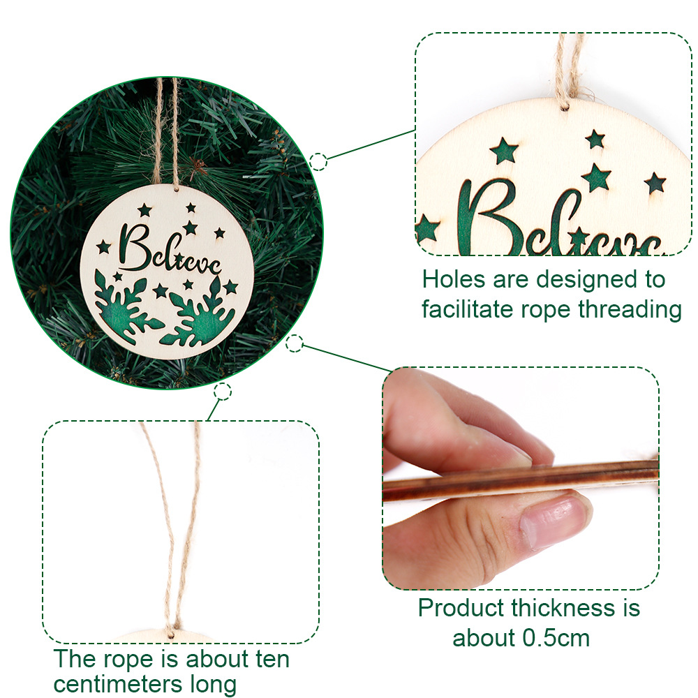 Christmas Wooden Door Plate Pendant Interior Decoration Party Decoration Christmas Decorations Wooden Plate Hanging Ornament_voghion.com