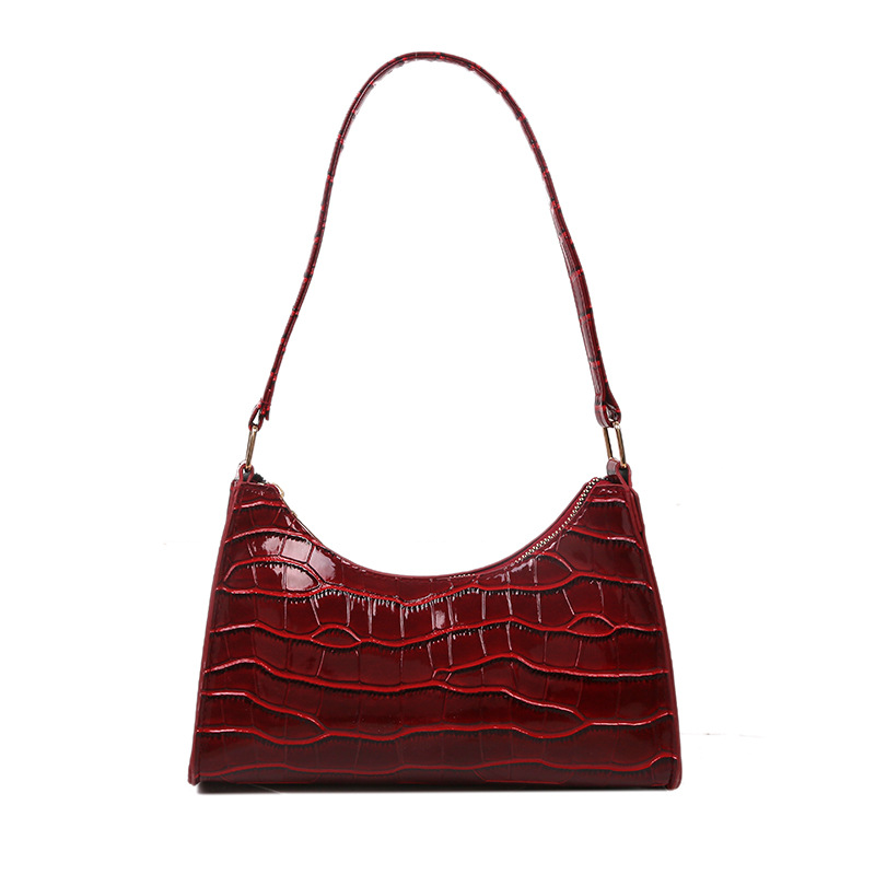 Nuevo bolso de moda al por mayor de verano textura axila Bolsa de Comercio Exterior nicho versátil patrón de piedra bolso de hombro de palo francés para las mujeres