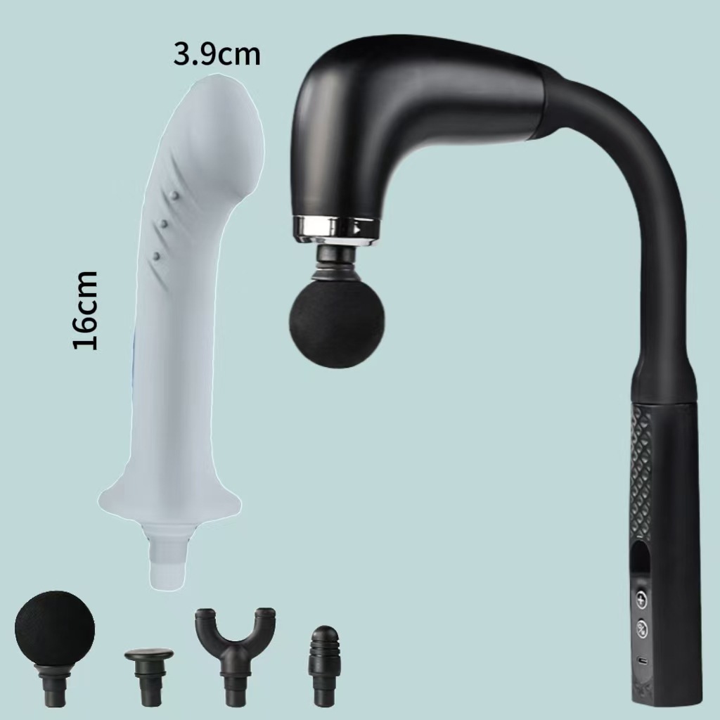 Transfronterizo codo pistola de fascia muscular multifuncional masaje cervical espinal pistola de masaje eléctrico lumbar cabeza de silicona modificada image 8