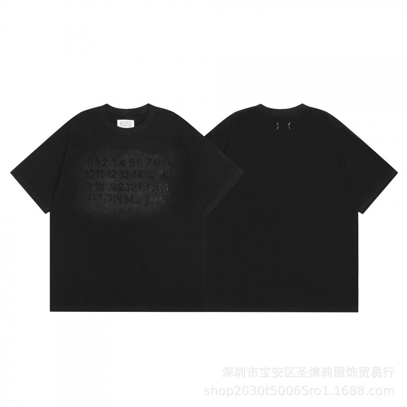 クロスボーダー メゾン マルジェラ マルジェラ デジタル プリント MM6 ピュアコットン 高品質 メンズ Tシャツ レディース 半袖 トレンド|undefined