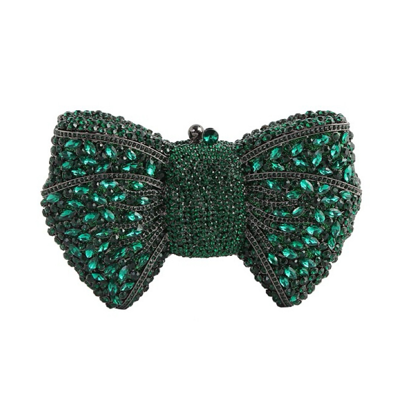 Bow cristal embrague de arco transfronterizo bolsas de cena de diamantes perforadas bolsas de mano de diamantes llenas bolsas de banquete