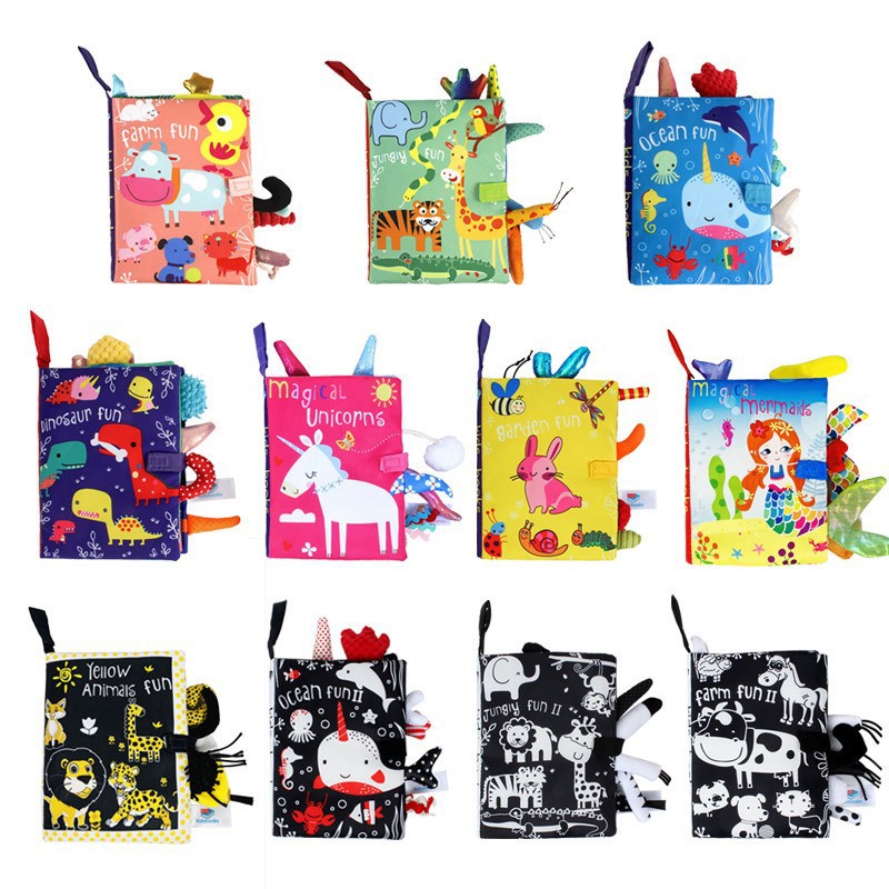 Hot selling recommend tail cloth book toy book baby cloth book animal ring paper enlightenment baby cloth book a generation of hair