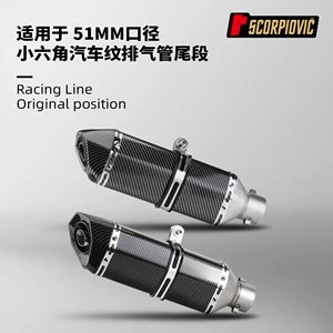 Tam karbon lifli kiçik altıbucaqlı çıxış borusu quyruğu 51MM universal GSX 250 450SR 800 250RR
